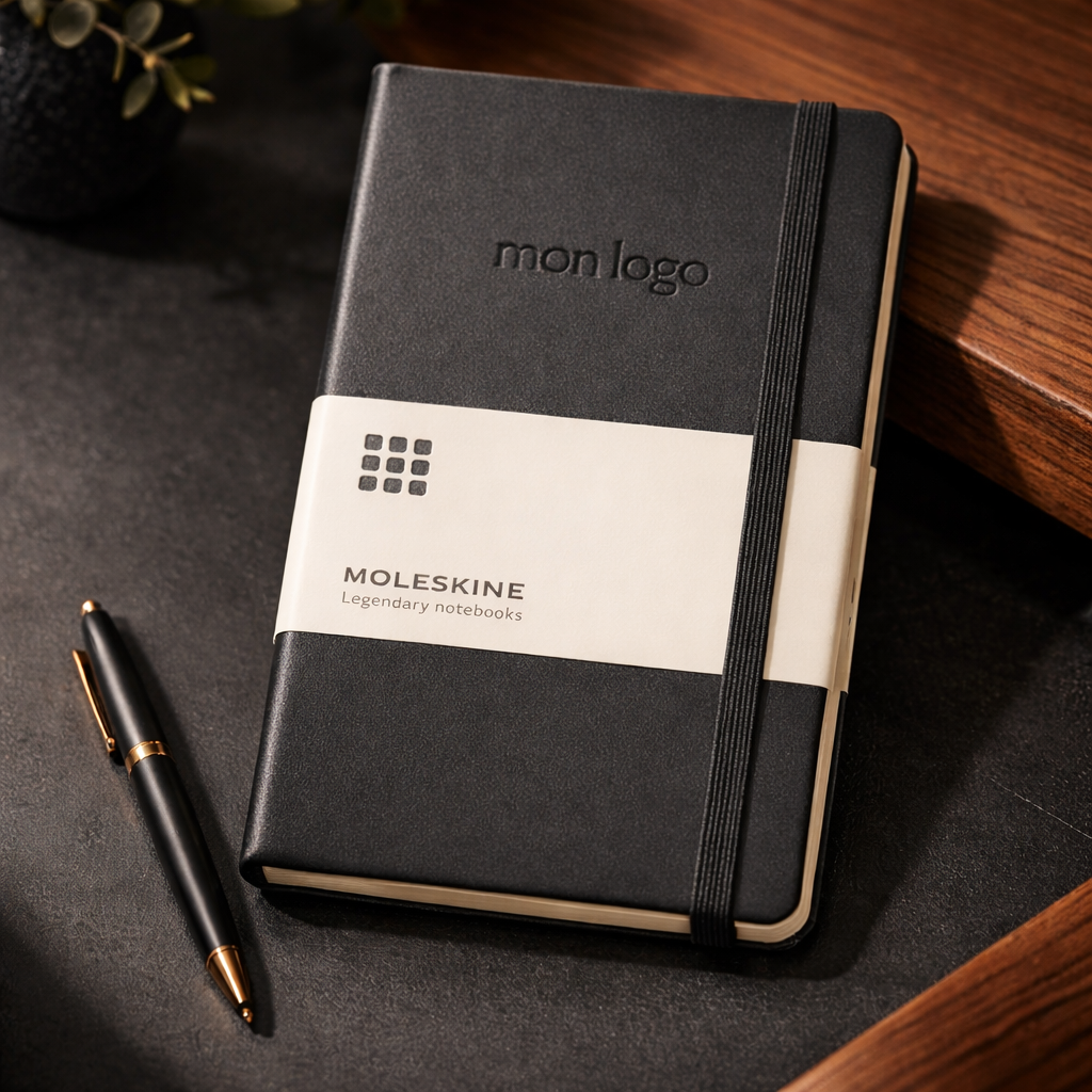 Carnet moleskine personnalisé avec embossage